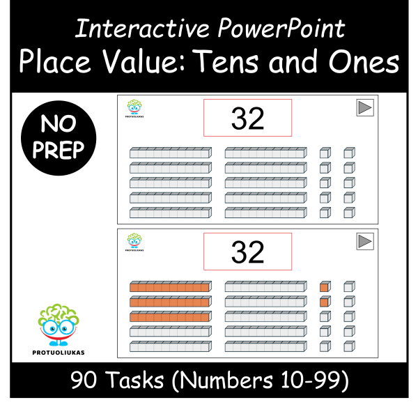 Interactive Tens and Ones Place Value PowerPoint Activity