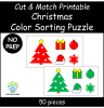 Christmas Color Sorting Puzzle Activity for Kids