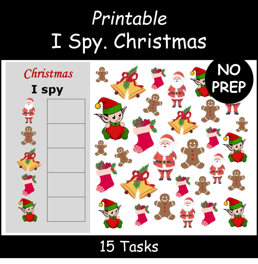 Christmas I Spy Object Search & Count up to 10 Activity | Printable